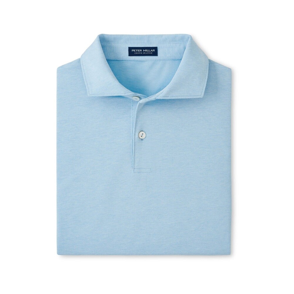 PETER MILLAR Polo Shirt Mens XXL Blue Tailored Fit Crown Albatross Pique